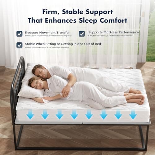 BedBro Bunkie Board Full 10mm (54" x 75") – Gray Under Mattress Support, Anti-Sag & Noise-Free, Breathable Low Profile Bed Board for Metal Frame, Slatted Beds& Platform - Thumbnail 4