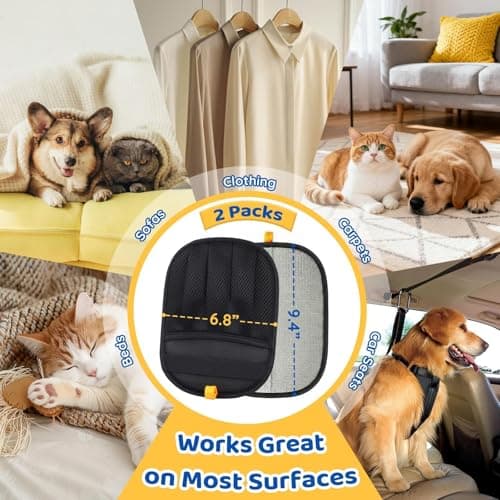 SmartTrends-2 Packs Pet Hair Removal Glove for Dogs & Cats, Five-Finger Ergonomic Grip Reusable & Washable Pet Hair Removal Tool, Lightweight Portable Dog Hair Remover for Couch, Carpet, Bed, Cloth - Thumbnail 4