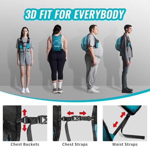 HOZMOZ 10L Small Hiking Backpack For Women Men, Lightweight Travel Packable Back Pack, Foldable Camping Hiking Daypack With Vest-style and Touchscreen Phone Pocket (Lake Green) - Thumbnail 4