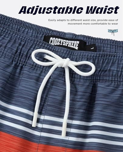 CoozySphere Men's Swim Trunks Hawaiian Bathing Suits with Compression Liner 7 Inch Swimsuits Beach Shorts with Pockets XL - Thumbnail 4