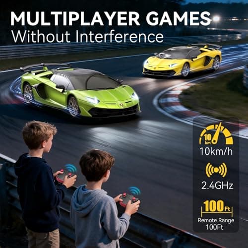 AEROQUEST Lamborghini Remote Control Car, 1:24 Scale Electric Sport Racing Hobby Toy Car Lamborghini Model Vehicle for Boys Girls Birthday Gifts, Green - Thumbnail 3