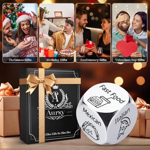 Aursy Mother s Day Gifts for Women, Date Night Food Dice, Gifts for Men Father Day, Birthday Gifts for Him Kids Women Adults Mens Gifts, Couple Wedding - Thumbnail 2