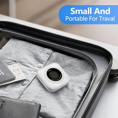 Carbon Monoxide Detector Plug in with Temperature & Humidity, 3-in-1 Portable CO Detector for Travel, Hotel, Home and RV Safety, Carbon Monoxide Alarm with Real-Time CO Monitor Display - Thumbnail 4