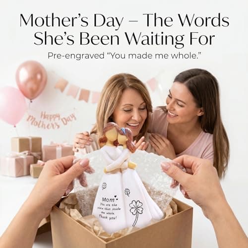 VDOR Mother Daughter Figurine Hand-Painted - Faceless Resin Embrace Sculpture 5.2" - Gift for Mom on Birthday Mothers Day Wedding & Christmas - Thumbnail 3
