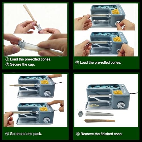 WHS·Yan Cigarette Rolling Machine, Automatic Electric Rolling Machine for King Size (109mm), 1¼ (84mm), Adjustable Firmness & Density, Dual Power (AAA/Type-C), All-in-One Kit，Gift-Ready Design - Thumbnail 5