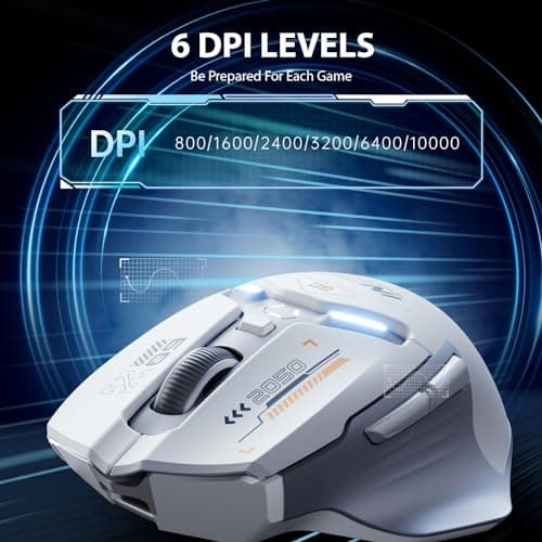 INPHIC IN9 Wireless Gaming Mouse, Real Tri-Mode 2.4G Wireless/Type-C Wired/Bluetooth Mouse, 10k DPl, Fully Programmable, RGB Lighting, Hyperspeed Rechargeable Wireless Mouse for Laptop PC Computer Mac - Thumbnail 3