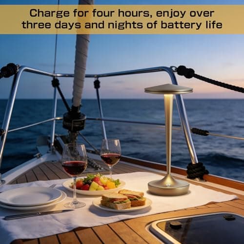 JALVDE Cordless Lamp Rechargeable LED Table Light,48Hrs Battery Operated Table Lamp,Potable Lamp with Stepless Dimming and Waterproof Lamp for Kitchen,Dining,Shower,Outdoor Patio,Camping (1Pbronze) - Thumbnail 6