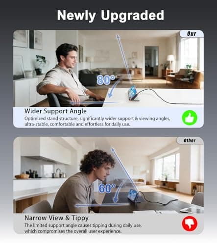 [2026 Upgrade] USB C to USB C Cable 5ft 240W, Braided Fast Charging Cable with Invisible Phone Stand, Extended Type-C Connector for Thick Cases, Compatible with iPhone 17/16/15 MacBook, Samsung Series - Thumbnail 4
