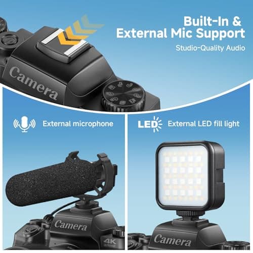 4K Digital Camera for Photography, 64MP Dual Lens Vlogging Camera with 4.0" Touchscreen, Point and Shoot Camera for Beginners Teens, WiFi Digital Camera with 16X Digital Zoom & 64GB SD Card - Thumbnail 2