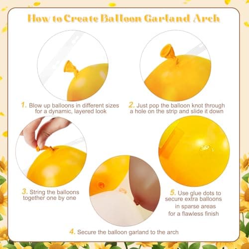 Bee Balloon Arch Kit Mustard Yellow Brown Ivory White Balloons for Sunflower Bee Theme Gender Reveal Birthday Party Baby Shower Decorations - Thumbnail 6