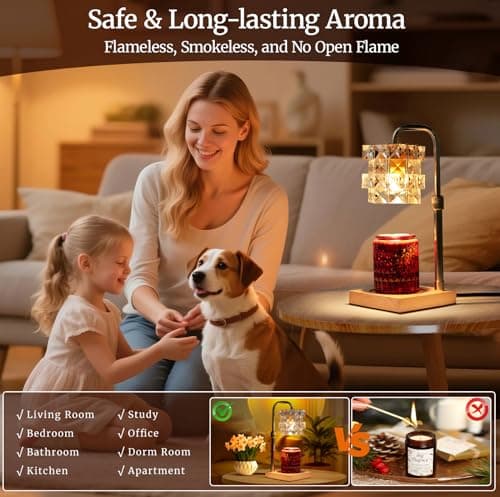 Alpharan Candle Warmer Lamp with Timer - Electric Wax Warmer for Home Desk Decor, Birthday Gifts for Women Mom Men, House Warming Gifts New Home Kitchen Office Dorm - Thumbnail 4