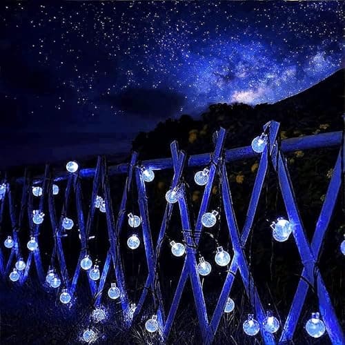 Solar String Lights, Small Crystal Ball Light，Outdoor String Light 60 LED 40ft 8 Lighting Modes Waterproof Solar Powered Patio Solar Light for Garden Yard Porch Wedding Party Decor (Pure White) - Thumbnail 6