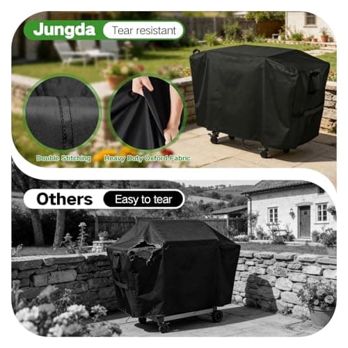 Jungda Grill Cover for Blackstone 1555/1550 Tailgater Gas Grill and Griddle Combo, Outdoor Waterproof Griddle Cover for Blackstone 2414 ProSeries 2-Burner 22" Propane Flat Top Grill - 48X24X37 Inch - Thumbnail 3