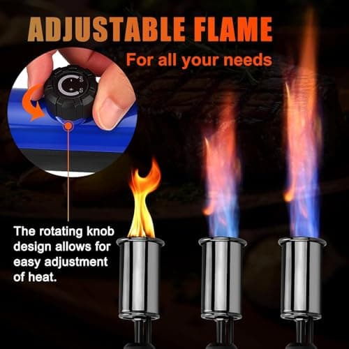 Powerful Propane Torch Gun, One-Touch Max Fire, Charcoal Torch Lighter with Adjustable Flame&Safety Lock, Kitchen Blow Torch for Cooking, BBQ, Searing Steak, Grill (Tank Not Included) - Thumbnail 3
