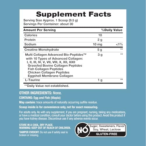 NeoCell Creatine Monohydrate Powder | 30 Servings | with Multi Collagen Peptides | Unflavored | for Women and Men - Thumbnail 4