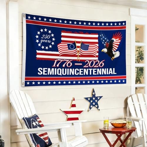 250 Year American Anniversary Flag - American Flags for Outside 3x5 Ft, Double Sided 3 Layers, 1776-2026 America 250th Birthday 4th of July Flag, Patriotic Flags for Independence Day Indoor Decoration - Thumbnail 6