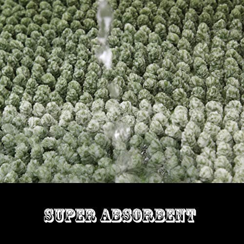 COSY HOMEER 28x18 Inch Bath Rugs Made of 100% Polyester Extra Soft and Non Slip Bathroom Mats Specialized in Machine Washable and Water Absorbent Shower Mat,Green - Thumbnail 5