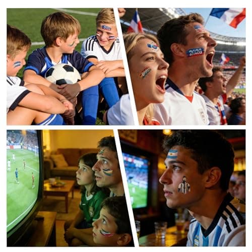 For 2026 World Cup Temporary Tattoos, 45 PCS 10 Sheets Soccer Tattoos World Cup Party Decorations Favors, Temporary Tattoo Stickers for Soccer International Party Decorations - Thumbnail 5
