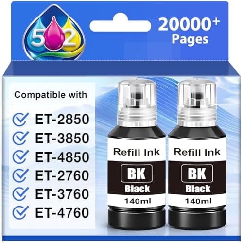 Starink Replacement for 502 Black Ink Replacement for 502 Ink Refill Bottles High Capacity, Compatible with EcoTank ET-2850 ET-3850 ET-4850 ET-2760 ET-3760 ET-4760 Printers, 2 Pack - Image 1