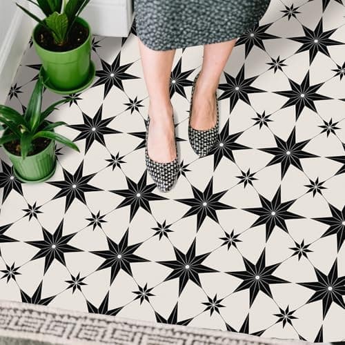 SUNPEEL Peel and Stick Floor Tiles, Vinyl Flooring Waterproof for Bathroom Kitchen Bedrooms Living Room Fireplace Wall RV (10, White, 11.8" x 11.8") - Thumbnail 3
