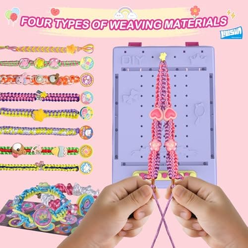 LELESUN 3-in-1 400Pcs+ Weaving Loom Kit，Friendship Bracelet Making Kit，Portable Make Bracelets Toys with Storage Box，DIY Arts and Crafts Loops for Adults, Gifts for Kids Ages 5-13, Beginners - Thumbnail 4