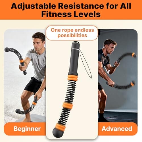 Adjustable Ropeless Battle Ropes for Home Gym for Men & Women, Heavy Duty Cordless Battle Rope, Exercise Ropes with Variable Resistance, Strength & Low-Impact Cardio for HIIT - Thumbnail 3