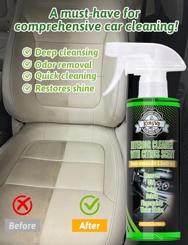 Kingvo Car Leather Cleaner and Car Window Cleaner, Dashboard Shower Door Glass Window Polish Spray Detailing Tool Water Spot Remover Wash Kit - Thumbnail 5