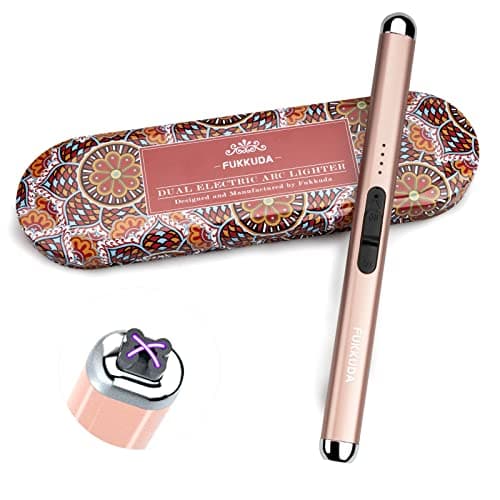 Dual Arc Electric Candle Lighter Gift Box Rechargeable USB Lighter Gifts for Women Men Plasma Arc Lighters for Candle Gift Choice (Rose Gold) - Image 1