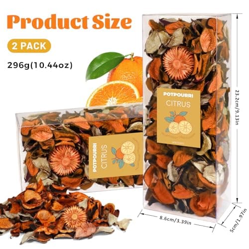 STRN Natural Dried Citrus Flower Sachets (2-Pack), Potpourri Vase Filler Long-Lasting Fragrance Potpourri Bags for Closet, Drawer, Car & Home, Reusable Scented Sachet Gift Set - Thumbnail 3