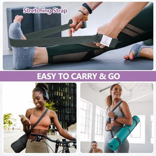 Yoga Mat Strap Carrier with Storage – Adjustable Velcro Tie Straps for Easy Carrying & Secure Holding – Universal Fit for All Mats (Classical Grey) - Thumbnail 3