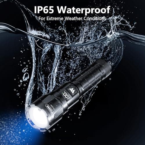 WdtPro Rechargeable Flashlights High Lumens 2Pack, Super Bright Flashlight Powerful, 3Mode Zoomable Tactical Flash Light with LCD Digital Display, Handheld LED Flashlights for Home Emergencies Camping - Thumbnail 5