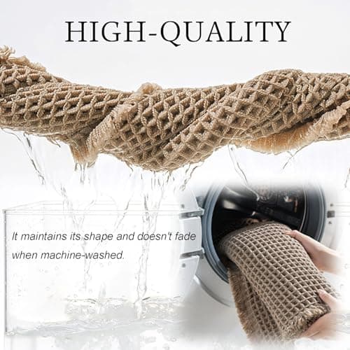 SHUNL Upgraded Waffle Bath Mat Machine Washable Rugs, Super Absorbent Non Slip Bath Mats for Bathroom Floor, Rubber Backed Bathroom Mat, Brown 17"x 24" - Thumbnail 4