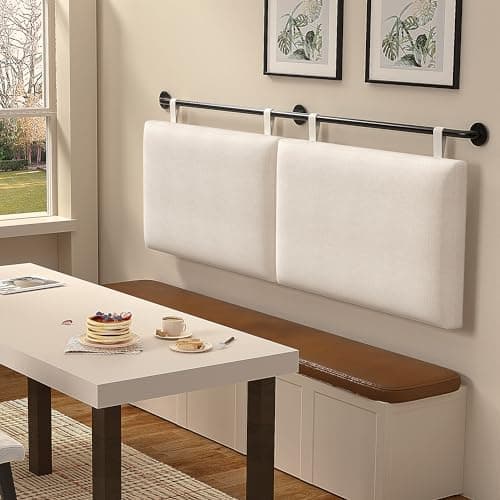BSHOMGI Headboards Queen Size Bed Headboard Wall Mounted with Linen Upholstery Hanging Headboard for Bedroom, Beige - Thumbnail 6