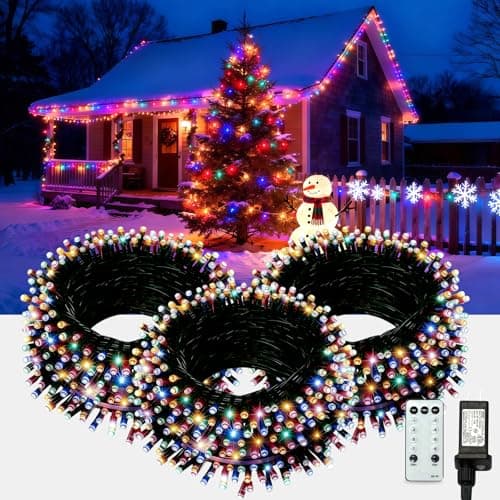 AHAWILL String Lights for Christmas Decor,LED RGB Classroom Lights, Waterproof Fairy Lights Indoor for Christmas Decor,Dimmable,8 Modes,Valentine's Day Home Decorations (166ft) - Image 1