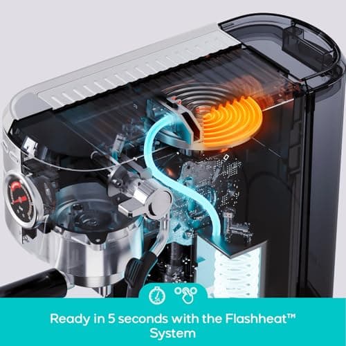 CASABREWS 5418 PRO Espresso Machine 20 Bar, Upgraded Espresso Maker with Powerful Steam Milk Frother, Stainless Steel Coffee Machine with Fast Heating System for Cappuccino, Latte, Silver - Thumbnail 2