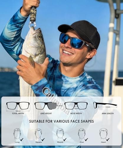 KALIYADI Polarized Sunglasses Men Sports-Sunglasses: Classic Sun Glasses for Driving, Fishing for Women with UV400 Protection - Thumbnail 5