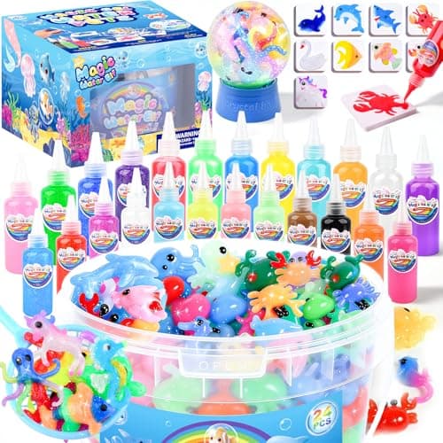 Magic Water Elf Toy Kit for Kids – Aqua Fairy Water Gel Kit with 24 Colors Magic Gel & 20 Molds, DIY Squishy Maker Craft Set, Create Your Own Water Pets, Sensory Play Gift for Boys Girls Ages 3+ - Image 1