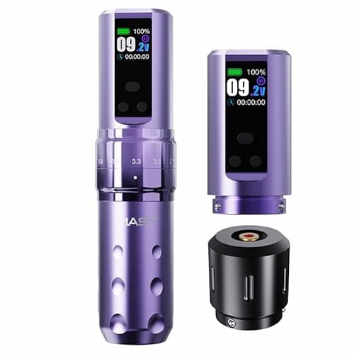 Mast Fold2 Pro Tattoo Gun Wireless Tattoo Pen Machine 2 Replaceble Batteries 2,000mAh Power Supply Mcore Rotary Motor Real Strokes Length P-076 (Purple) - Image 1