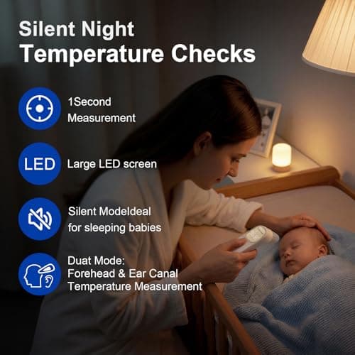 Berrcom 2-in-1 Forehead and Ear Thermometer with Magnetic Probe - Medical Digital Infrared Thermometer for Adults, Kids and Babies, 1s Fast Reading, LED Display, Auto Power Shut Off - Thumbnail 5