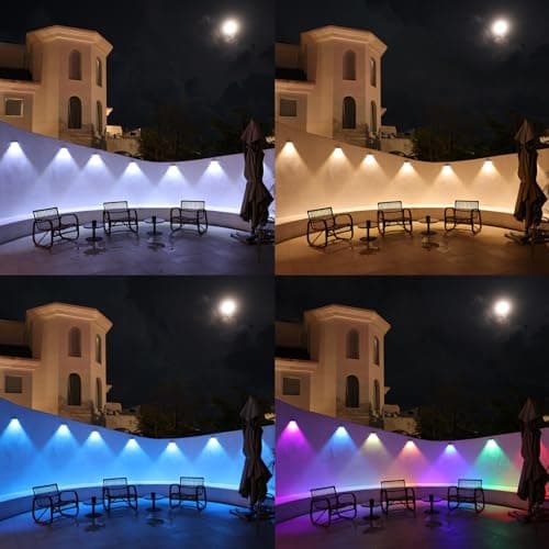 soonanier Solar Fence Lights 9-Color&11 Modes Solar Wall Lights Outdoor Waterproof RGB Solar Light Outdoor for Backyard,Step Railing,Pathway,Patio,Garden,Fence,Wall 8Pack - Thumbnail 2