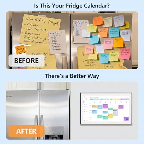 Digital Calendar, 15.6 Inch Wall Planner Electronic Calendar & Chore Chart, Smart Touchscreen Interactive Display for Family Schedules, Great for Organizing Your Routines, Wall & Desk Mountable - Thumbnail 6