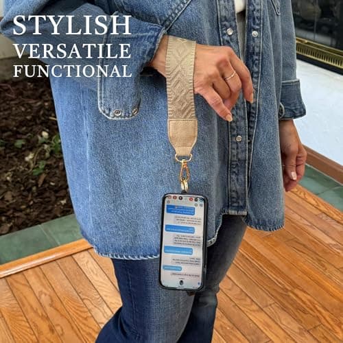 Save the Girls Original Clip and Go Phone Strap Pattern (Classic - Camel) - Crossbody Phone Strap Chain with Zipper Wallet Pouch – Phone Lanyard Zippered - Thumbnail 5