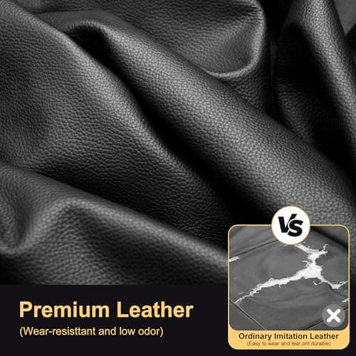 JIAMAOXIN Seat Covers for Ford F150 2009-2025 2026 - F250/F350/F450 2017-2025 2026: 5 Seat Full Set Faux Leather Truck Seat Covers Car Cushion (5 Seats,Black) - Thumbnail 5