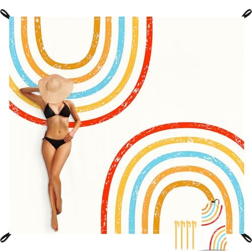 SkyNature 110''×118'' Beach Blanket, Waterproof Sandproof Beach Mat Lightweight Outdoor Picnic Blanket for Travel, Camping, Hiking - Image 1