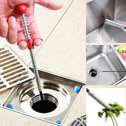 GDOMI Upgraded Drain Snake 76" with Hook, Plumbing Snake Auger Tool, Sink Snake Drain Clog Remover for Bathroom Kitchen - Thumbnail 5