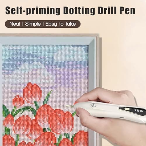 Ohotecy Electric Diamond Painting Pen with Adjustable Suction, Cordless Rechargeable Vacuum Rhinestone & Crystal Picker Tool for Round, Square & AB Drills, Low Noise Pro Diamond Art Accessories - Thumbnail 2