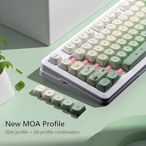 AKepopery MOA Key caps 134 Keys PBT Keycaps Set for Cherry Gateron MX Switches Mechanical Keyboard Key Cap (Gradient Green) - Thumbnail 5