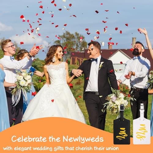 Mr and Mrs Tags, Wedding Gifts for Couples 2026, Personalized Engagement Gifts for Couples, Bridal Shower Gift for Newlyweds, Bride and Groom Travel Essentials - Thumbnail 4