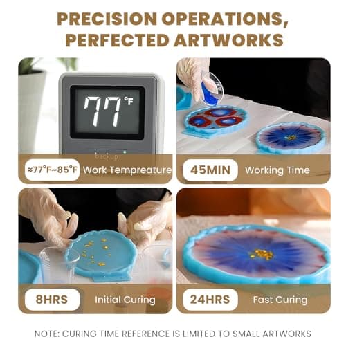 LEEYA RESIN Crystal Clear Epoxy Resin Kit 32OZ, No-Bubble, No-Yellowing, Self Leveling Resina Epoxica para Manualidades, Clear Resin Epoxy for Casting, Molds, Painting, Jewelry, Art Crafts 1:1 Ratio - Thumbnail 3