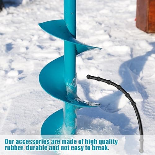 4 Pcs Rubber Guard Strap 11 Inch Ice Auger Blade Protectors High Elastic Auger Cover Strap for Power and Hand Ice Augers Ice Auger Accessories Winter Ice Fishing Accessories - Thumbnail 6